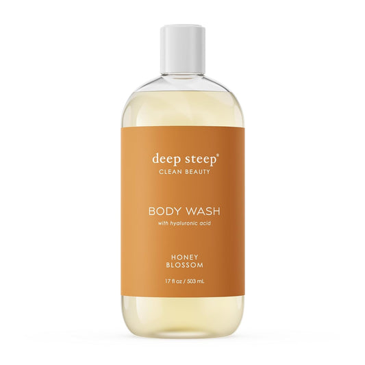 Deep Steep Body Wash, Honey Blossom, 17 oz – Hydrating Shower Gel with Hyaluronic Acid, Shea Butter, Aloe Vera & Argan Oil – Vegan, Clean Beauty, Clean & Refreshed Skin