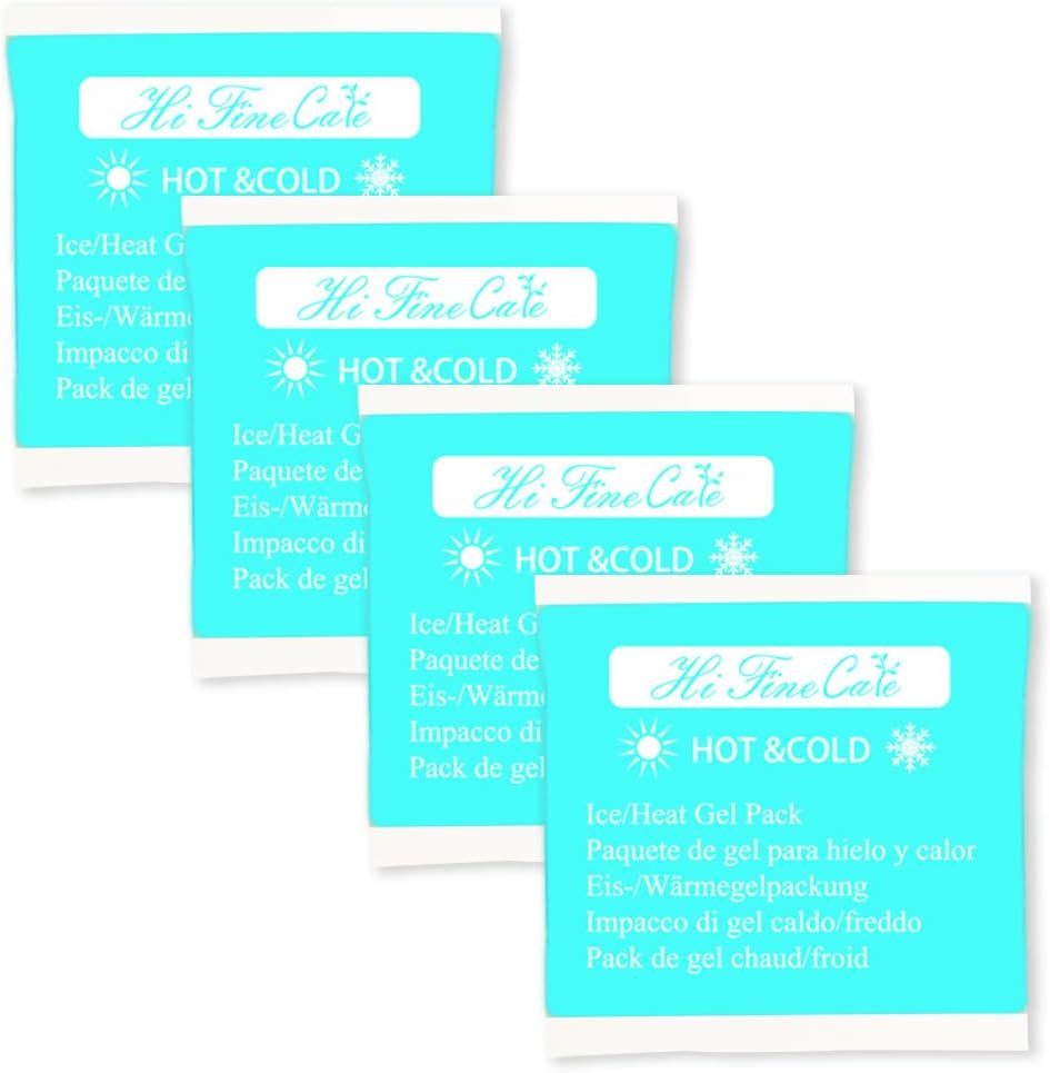 Gel Ice Packs, Cold Packs for Injury Recovery, Cold Compress for Pain Relief, Hot Cold Pack Relieves Inflammation, Arthritis for Headache, Ankle, Neck (Teal (4 Pack), 5×5 inch (13×13cm))