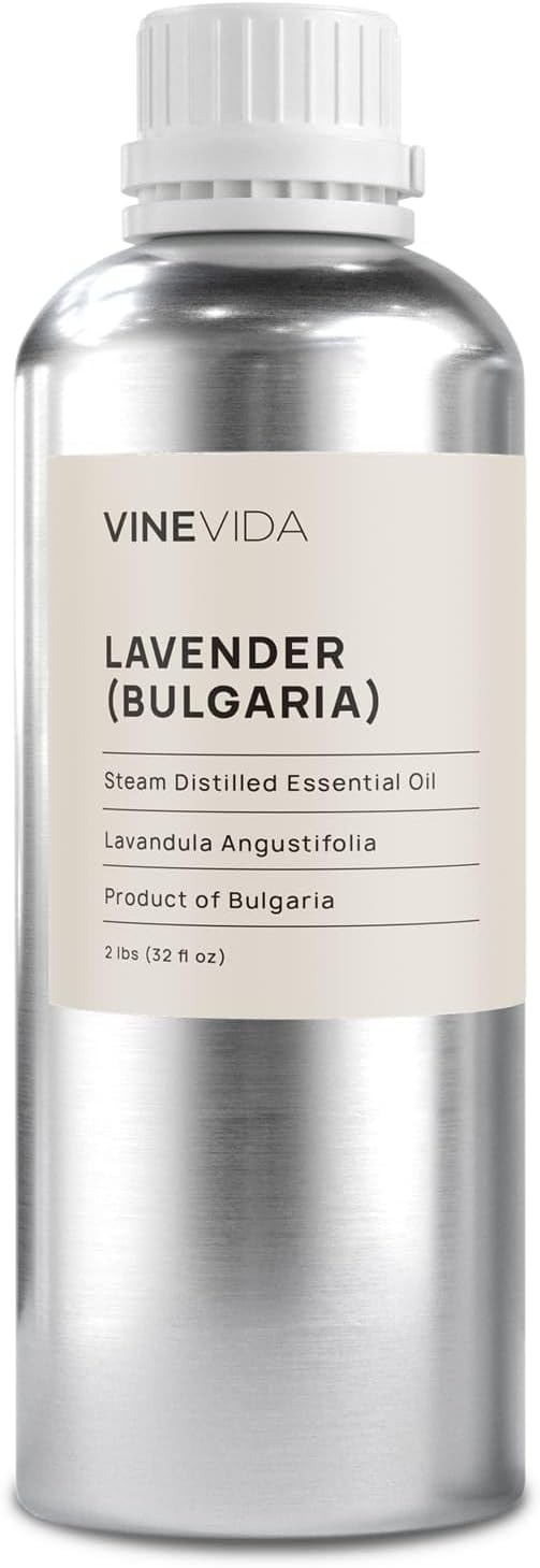 VINEVIDA Lavender Essential Oil 32 oz - Undiluted Lavender Oil 32 oz - Lavender Candle Oil Scent - DIY Candle Scents for Candlemaking - Bulk Essential Oil for Soap Making Safe for Skin 946.36 ml