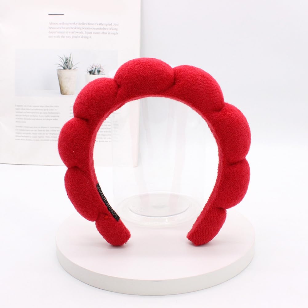 Spa Headband for Washing Face or Facial Makeup - Bubble Skincare Terry Cloth Puffy Headband for Mask Skin Treatment