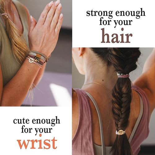 K'lani Hair Tie Bracelets for Women - Elastic Hair Bands That Double as Stylish Jewelry - Breathe - Small