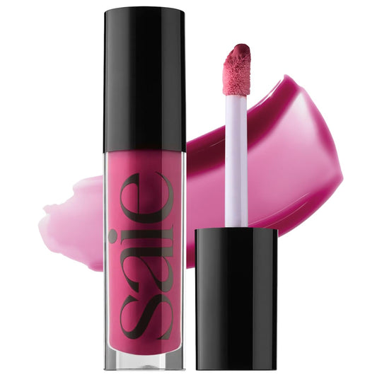 Saie Glossybounce - Hydrating Lip Gloss and Tinted Lip Oil Hybrid with Hyaluronic Acid & Jojoba Oil for Non-Sticky, Ultra-Shiny, Plump & Soft Lips - Everyday Makeup Essential - Dream (.17 oz)