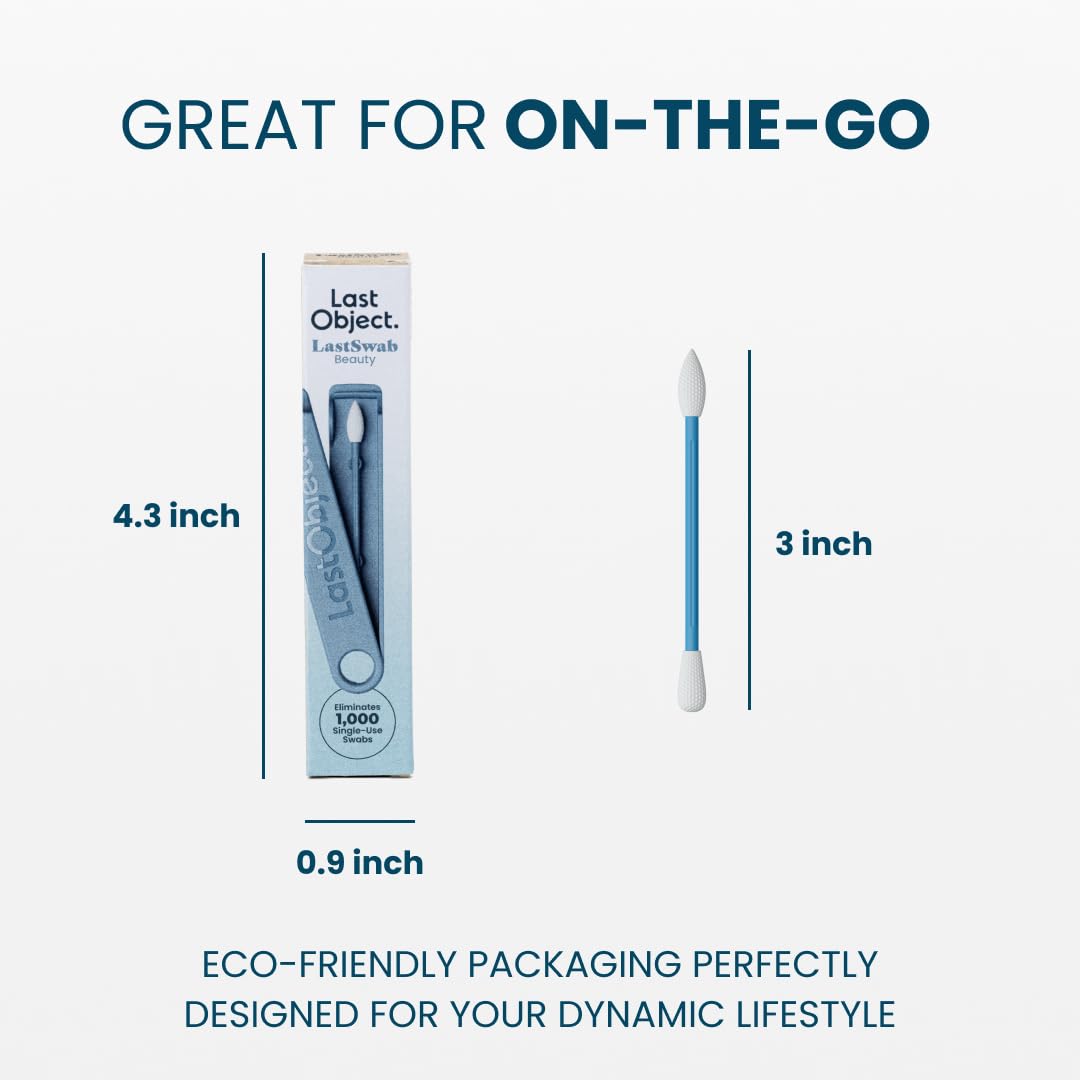 LastSwab® Reusable Cotton Swabs for Gentle and Eco-Friendly Beauty Routines - The Sustainable Alternative to Single-Use Q Tips - Zero Waste & Easy to Clean - Comes with a Convenient Travel Case Holder