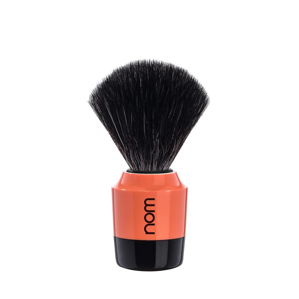 NOM Marten shaving brush | Vegan Shave Brush for Shaving soaps and creams | sustainable eco-friendly and reusable | exfoliating shaving brush | Coral Handle