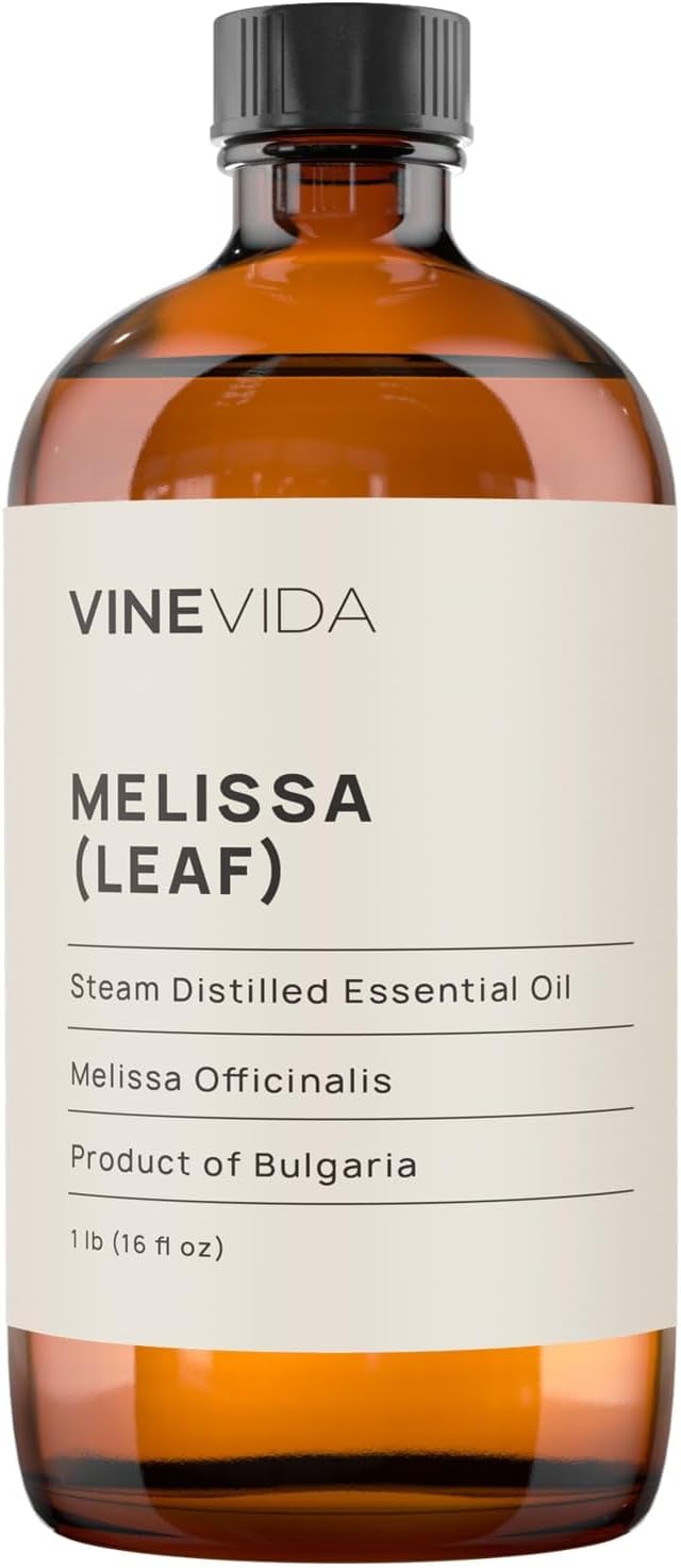 VINEVIDA 16 oz Melissa Essential Oil - Undiluted Oil for Soap Making and Candlemaking - DIY Scent for DIY Candle and Bulk Orders