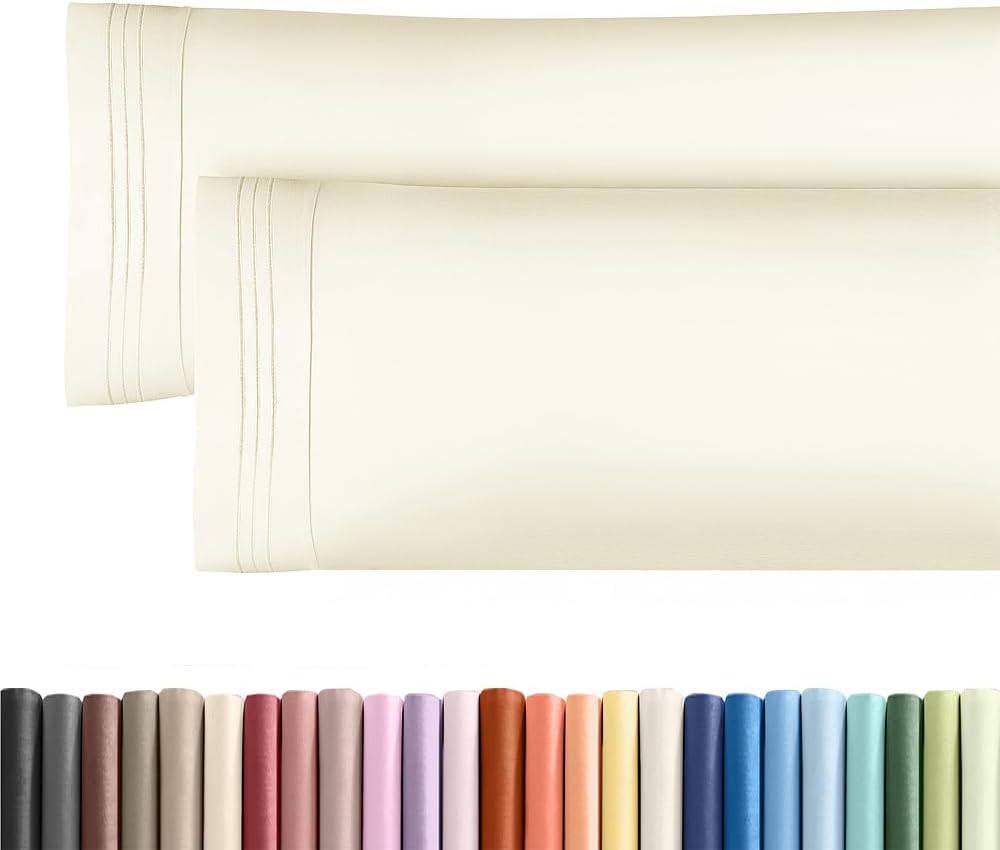 Long Pillowcases - Body Pillow Cover - Long Pillow Insert for Sleeping, Side Sleepers - Soft & Breathable Body Pillow Case with Envelope Enclosure - Comfy & Machine Washable - 20" x 54" (Off White)