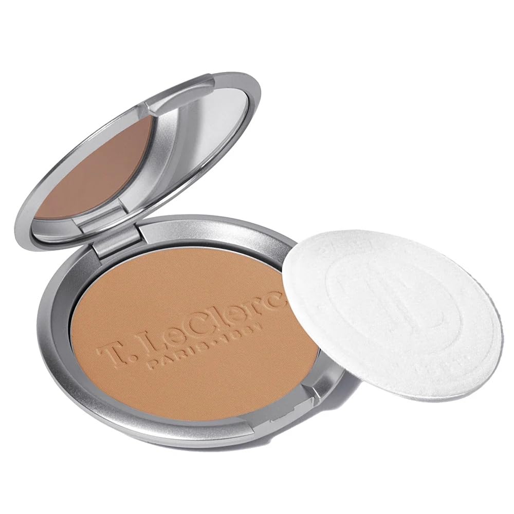 T.LeClerc Rice Compact Powder – Anti-Aging Pressed Powder with Brown Rice Ferment – Long-Lasting Natural Matte Finish – Moisturizing | Non-Comedogenic Face Powder (CANNELLE, 9G)