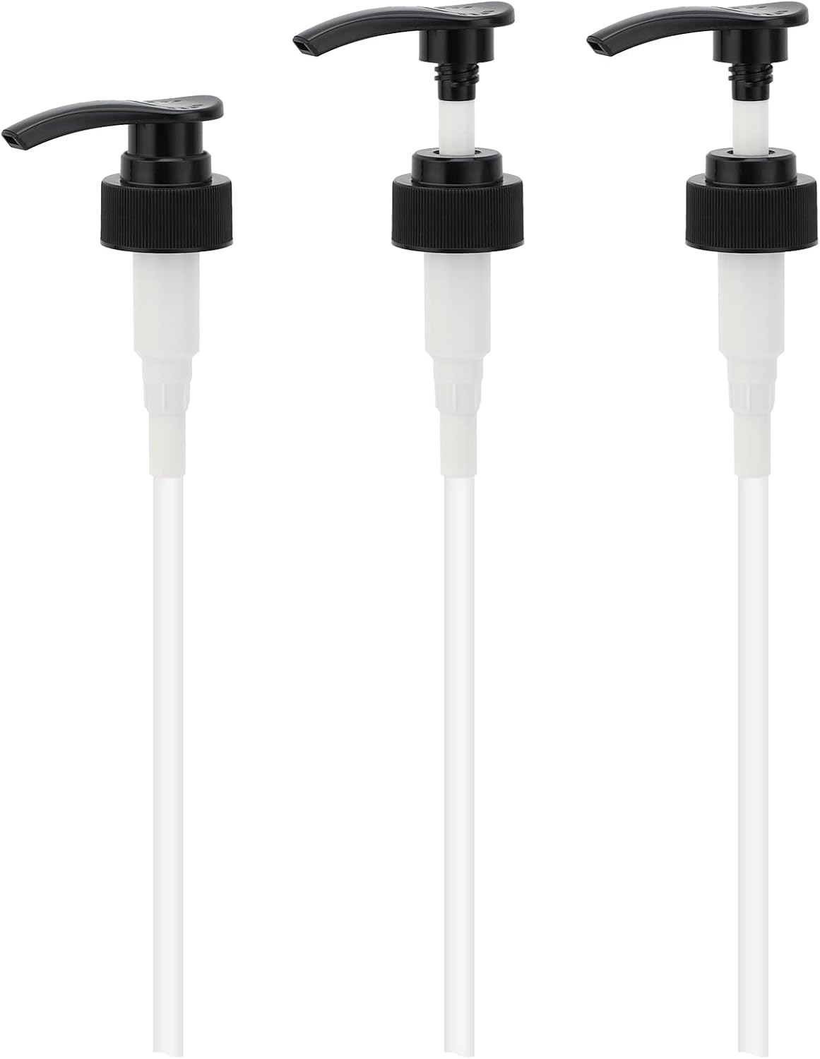 Segbeauty Lotion Dispenser Pump Head, 3 Pack Shower Bottle Pump Replacement, Plastic Tube Pump Top Set Fits Bottle Neck 1.2in Shampoo and Conditioner Dispenser Bathroom Kitchen