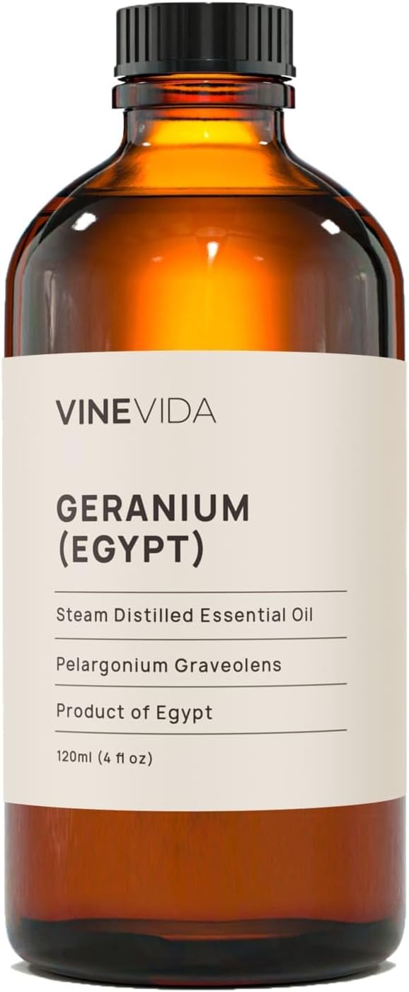 VINEVIDA Geranium (Egypt) Essential Oil 16 oz - Undiluted Candle Oil Scent for DIY Candlemaking - Bulk Oil for Soap Making