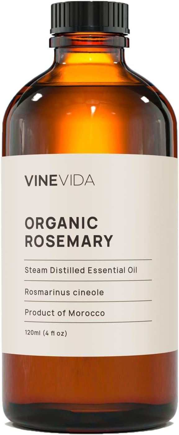 VINEVIDA Rosemary Essential Oil - 16 oz, Organic, Undiluted - DIY Candle Scents & Soap Making