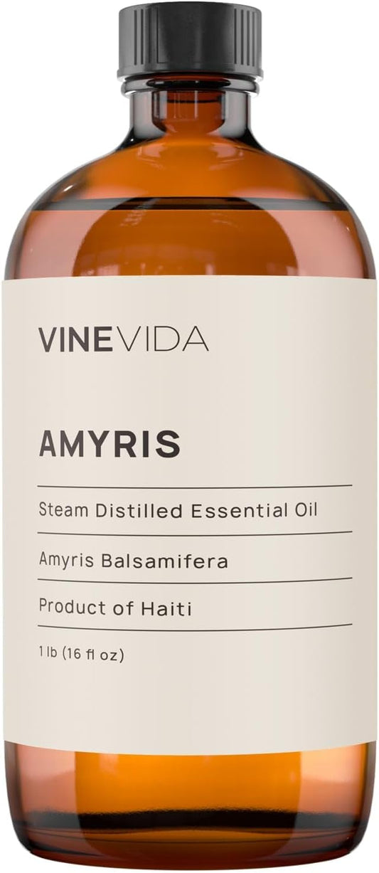 VINEVIDA Amyris Essential Oil 16 oz - Undiluted Oil for DIY Candles & Soap Making - Safe for Skin