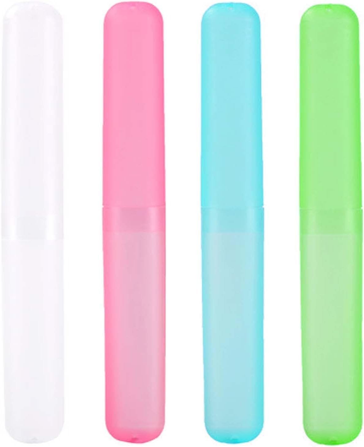 4 Pack Toothbrush Cases Travel Toothbrush Holder Portable Toothbrush Container Case Plastic Toothbrush Carrier Cover Case for Traveling, Bathroom, School, Home, Camping