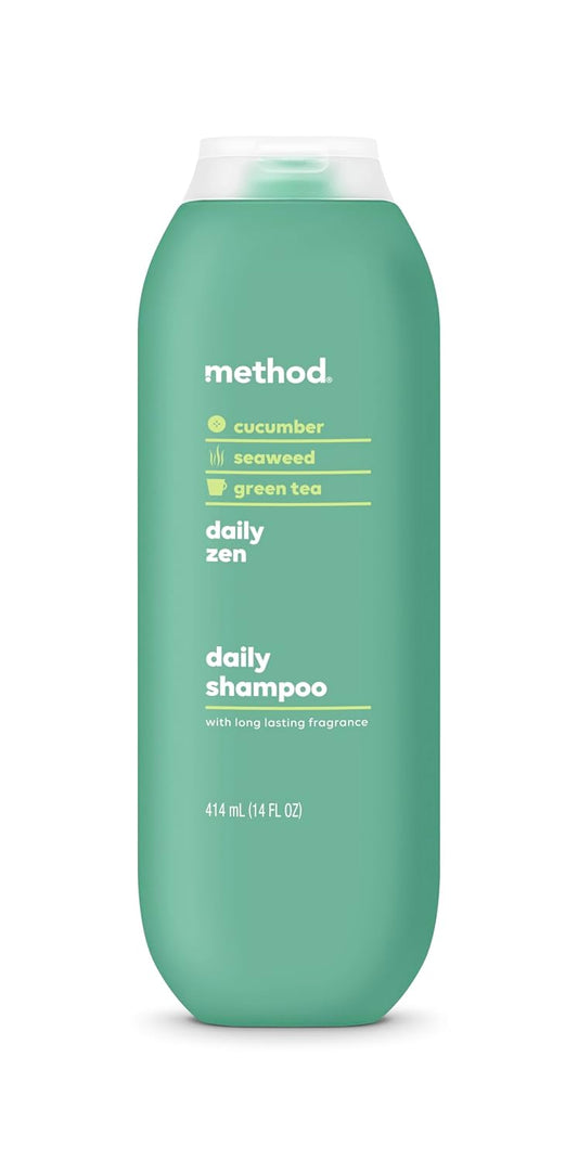 Method Everyday Shampoo, Daily Zen with Cucumber, Green Tea, and Seaweed Scent Notes, Paraben and Sulfate Free, 14 oz (Pack of 1)