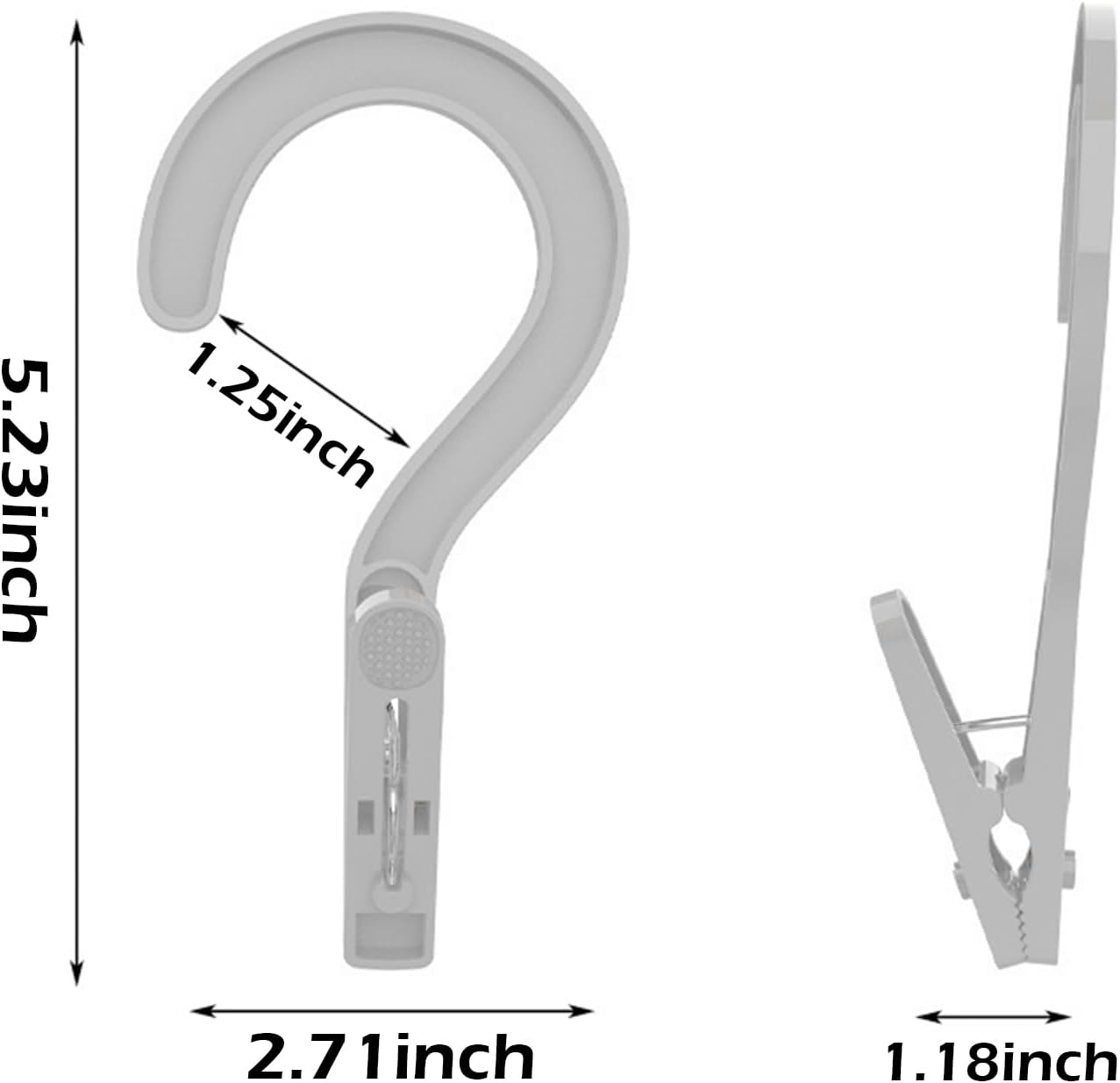 24pcs Laundry Hooks Clip Plastic Clothes Hangers Pins Super Strong Hanger Clips for Bathroom Travel Portable,White