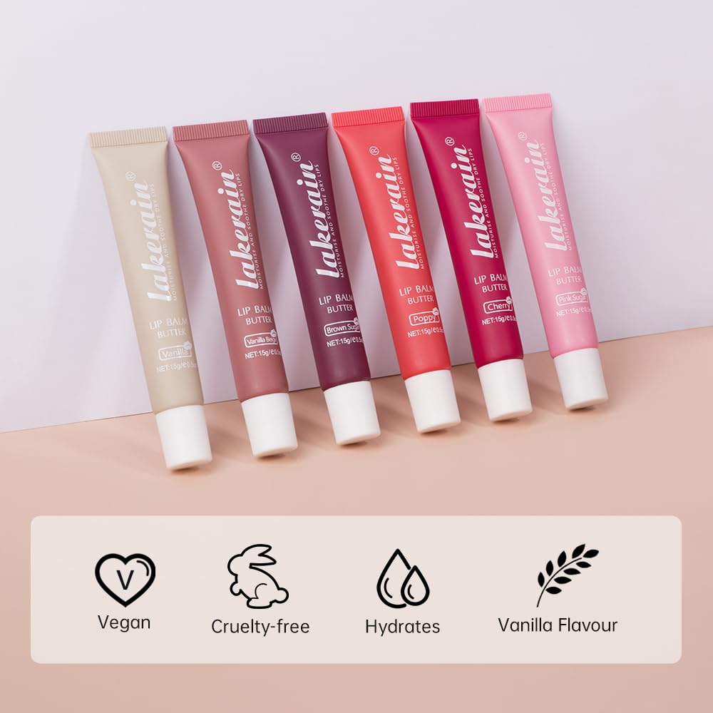 Summer Special Lip Butter Balm - Ultra-Hydrating, Nourishing Lip Care with Natural Ingredients, Shea Butter & Olive Oil, Soothes & Softens Dry Lips (#5 Cherry, 1)