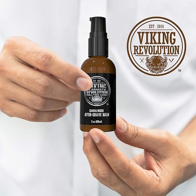 Viking Luxury After-Shave Balm - Soothes Face, Moisturizes After Shaving, Eliminates Razor Burn - Sandalwood Scent