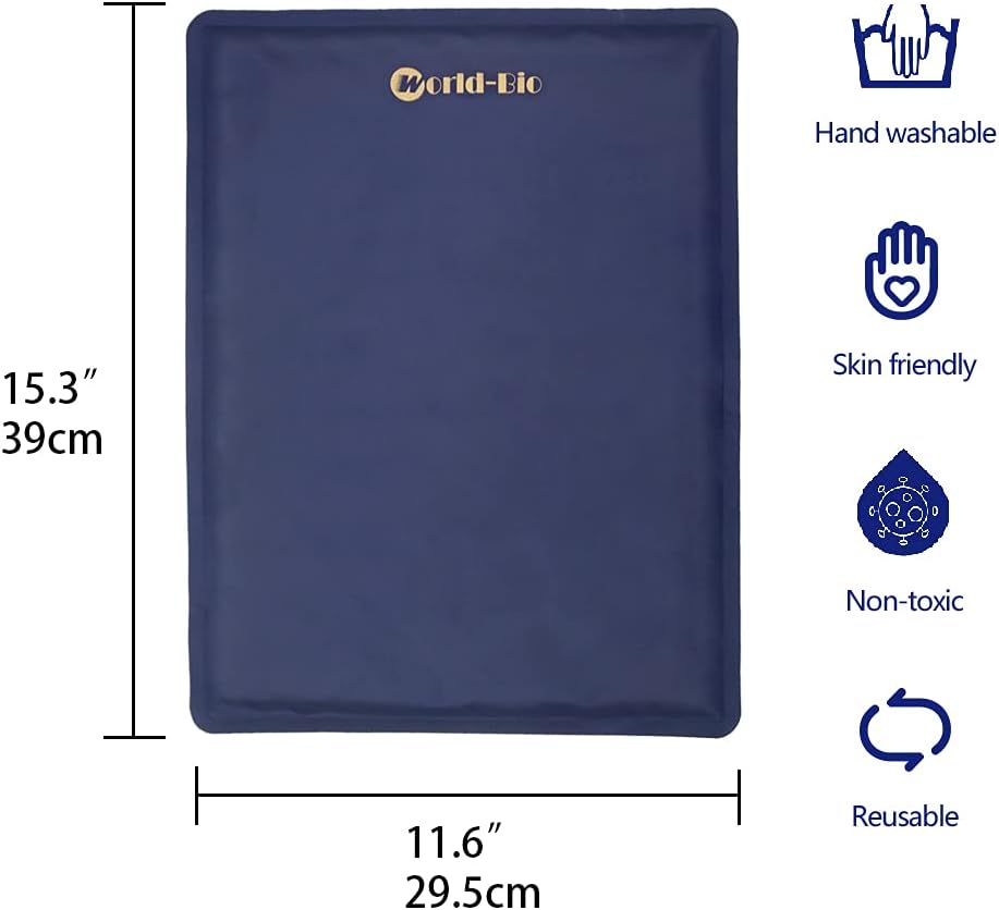 Large Gel Ice Pack 2 pack for Injuries Reusable, Flexible Hot Cold Therapy Pad for Hip, Back, Knee, Leg, Soothing Pain from Bruises & Sprains, Muscle Aches, Relief for Surgery, Back Pain 11.5" x 15.4"