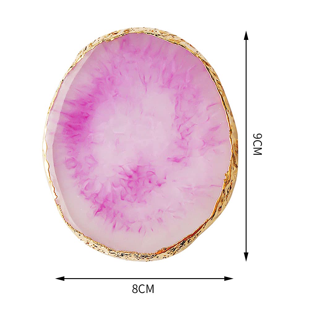 2 Pcs Resin Nail Art Palette, Nail Art Painting Mixed Color Palettes Gold Edge Nail Holder Nail Art Display Board