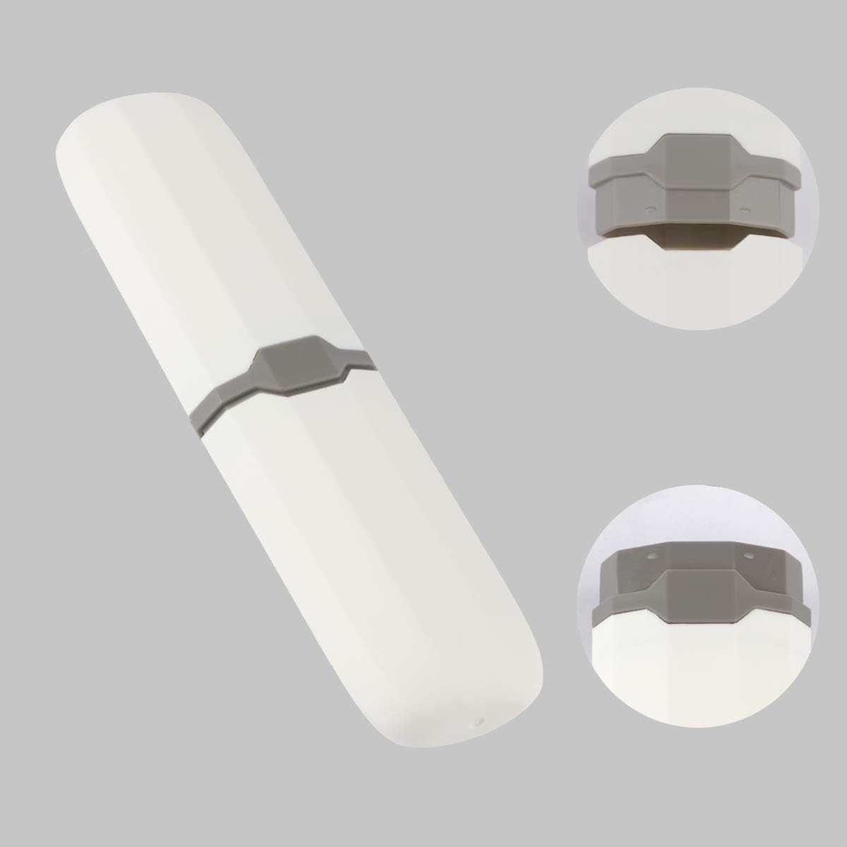 Yeeco Toothbrush Case 2 Pack, Plastic Travel Toothbrush Holder, White, 7.9'2.1'1.2' Portable