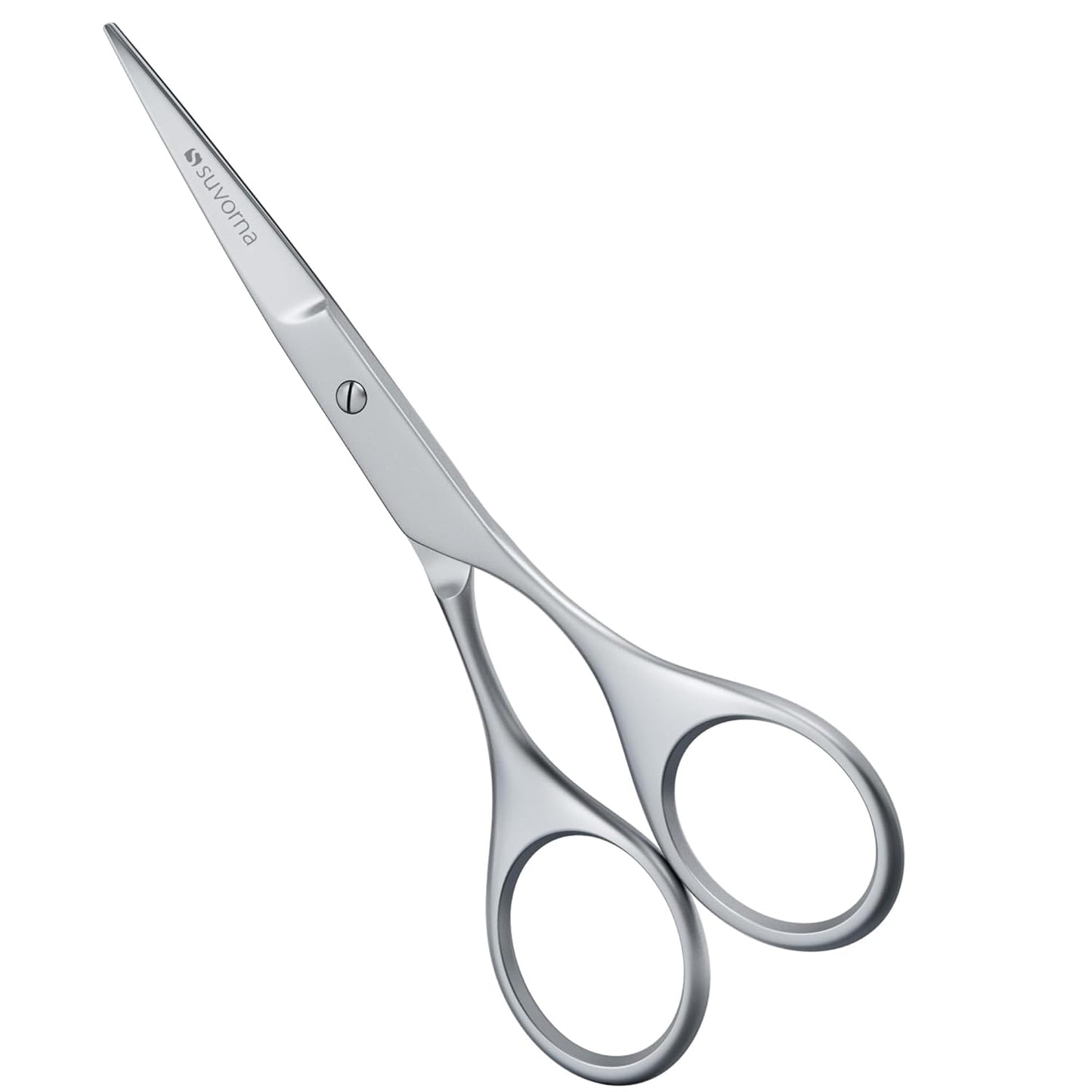 Suvorna small scissors for beard, mustache, facial, nose, eyebrow, and ear hair - Hair scissors for cutting, trimming & grooming - Made with 4.5" stainless steel for barbers, professional, & home user