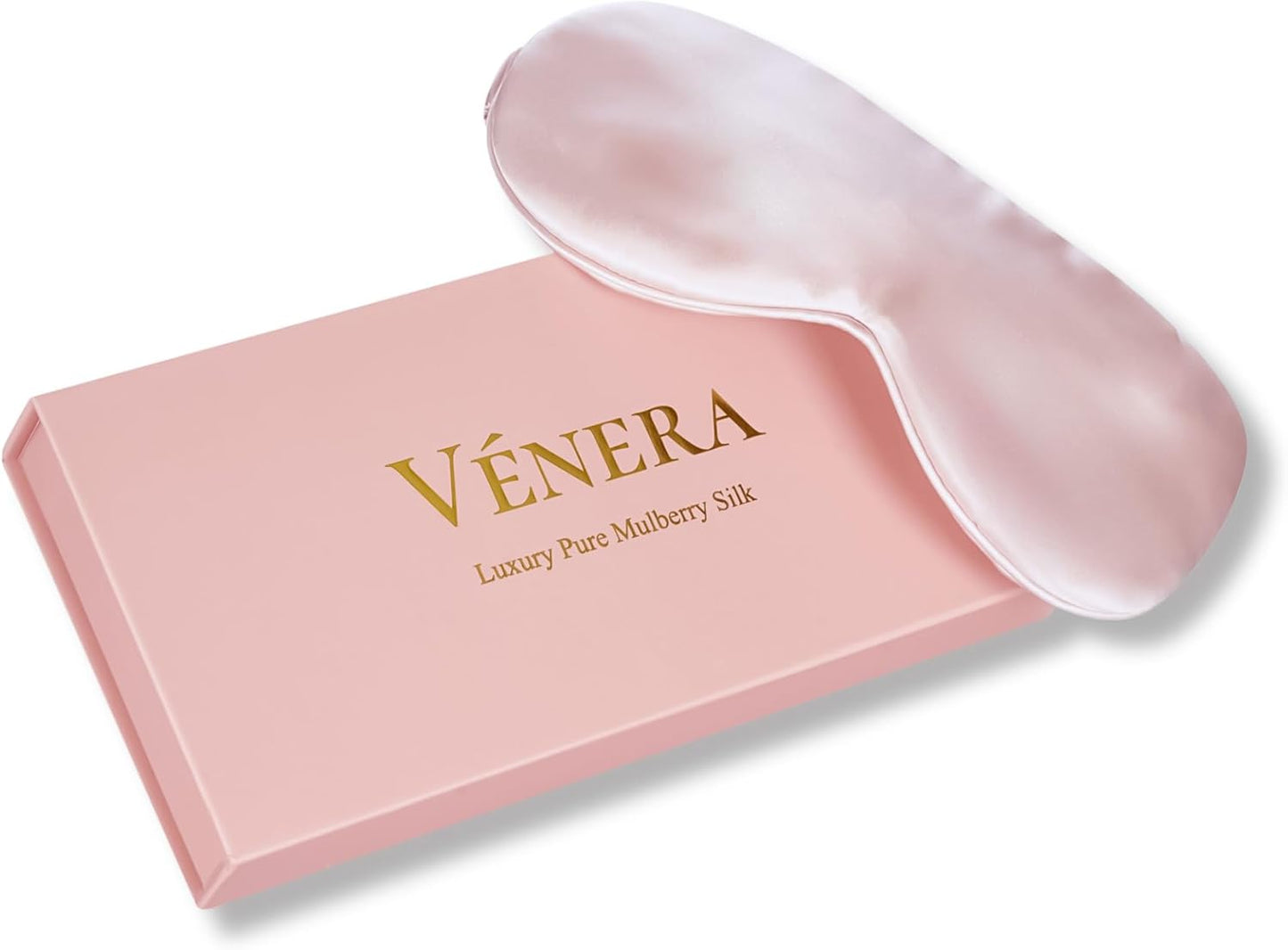 Silk Sleep Mask - 100% Pure 22 Momme Mulberry Silk Eye Sleeping Mask for Women and Men - Blackout Eye Mask for Sleeping (Light Pink)