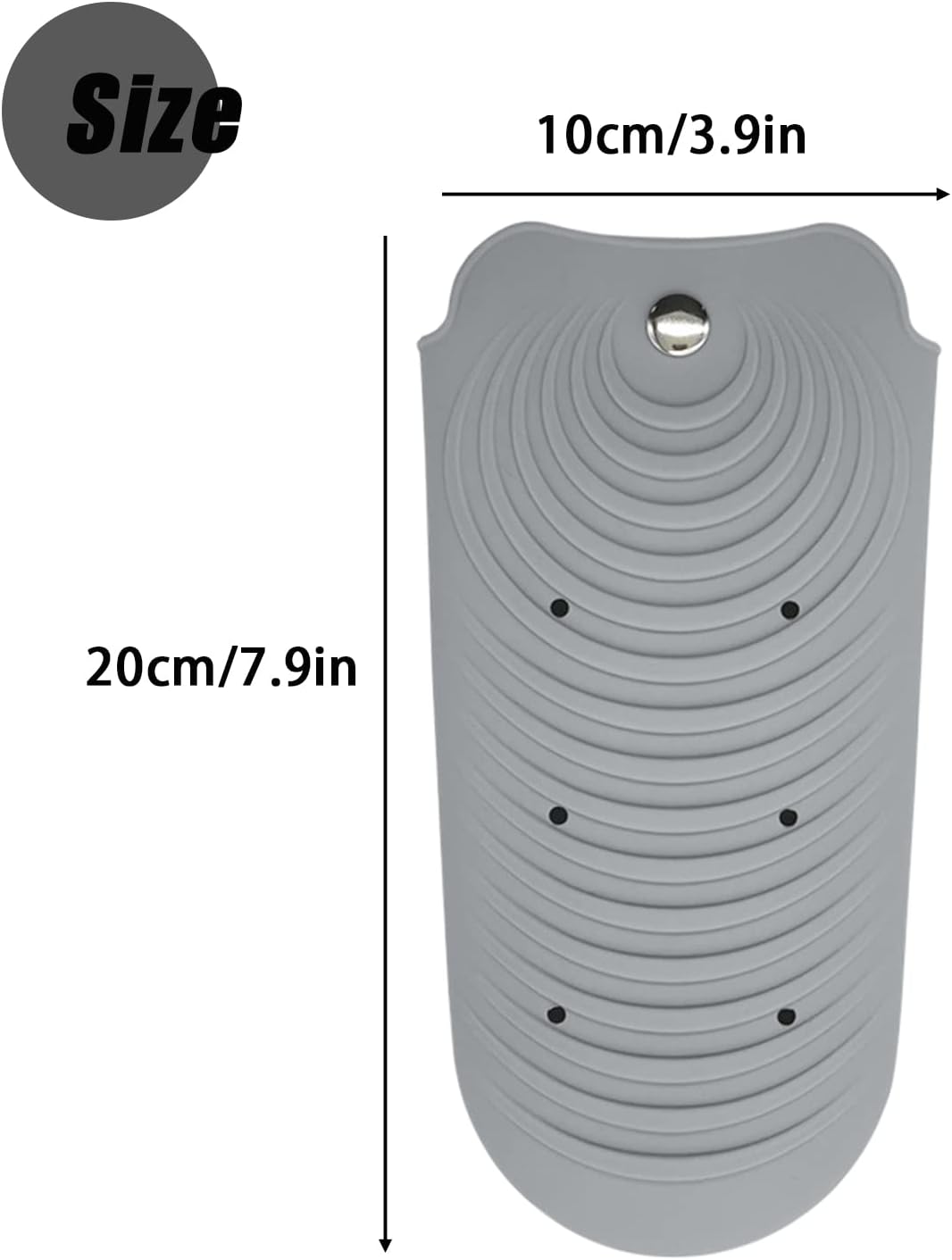 Heat Resistant Silicone Mat Pouch for Hair Styling Tools, Curling and Flat Irons Non-Slip Travel Cover, Small Portable Straightener Pad for Curler Wands Storage, Hot Waver (Grey)