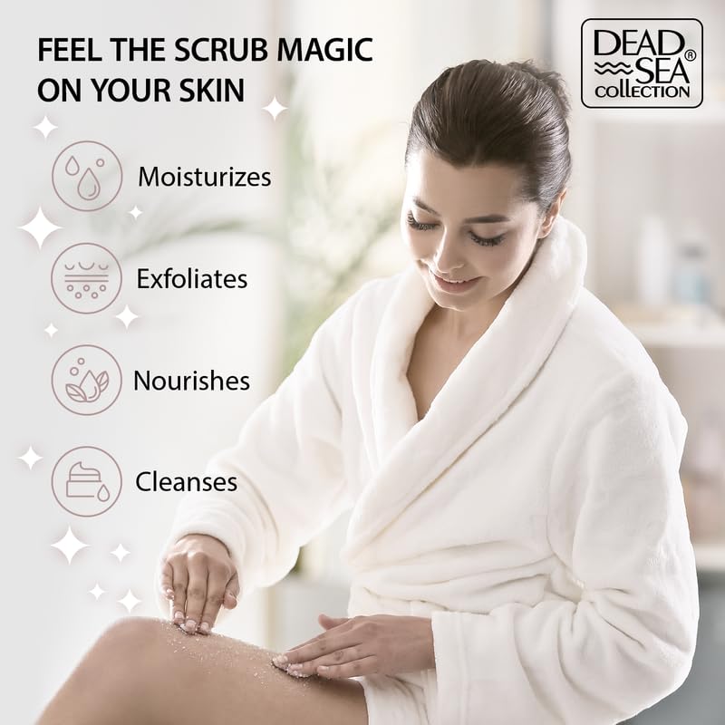 Dead Sea Collection Coconut Salt Scrub – Exfoliating Body Scrub for Women – Moisturizing and Nourishing Skin – with Pure Oils and Dead Sea Minerals (23.28 Oz)