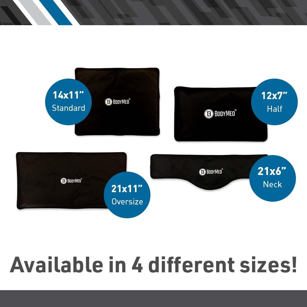 BodyMed Reusable Gel Ice Pack Cold Compress for Back, Shoulder, Neck, & Knee - Professional Grade Cold Therapy for Injuries, Aches, Swelling, Bruises, Sprains - 21 in. x 11 in. (Oversize)