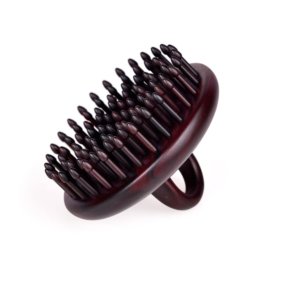 TAN MUJIANG Massage Hair Comb Hair Brush Round Shape (Black Rosewood 1)
