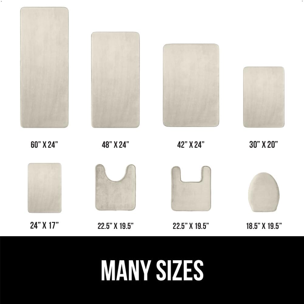 GORILLA GRIP Memory Foam Bath Rugs, Soft Absorbent Velvet Bathroom Mats, Durable Dots on Underside, Machine Washable Bathmat, Carpet Rug Room Decor for Shower Floor, 30x20 Mat, Champagne