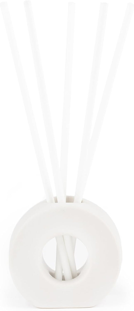 ScentAir Infused Liquidless Reeds | Includes 25 Flameless Reeds and 1 Decorative Vase, White | Essential Oil Aroma Diffuser Sticks | Fresh Spa Scents | Amazon Exclusive | Driftwood & Sea Salt