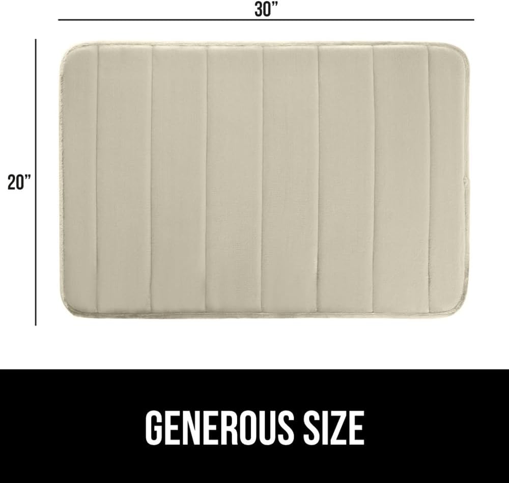 GORILLA GRIP Memory Foam Bath Mat, Soft Absorbent US Designed Bathroom Rug, Gripping Dots Machine Washable Bathmat, Cushioned Floor Mats, Shower Sink Rugs Room Décor Accessories, 30x20 Champagne