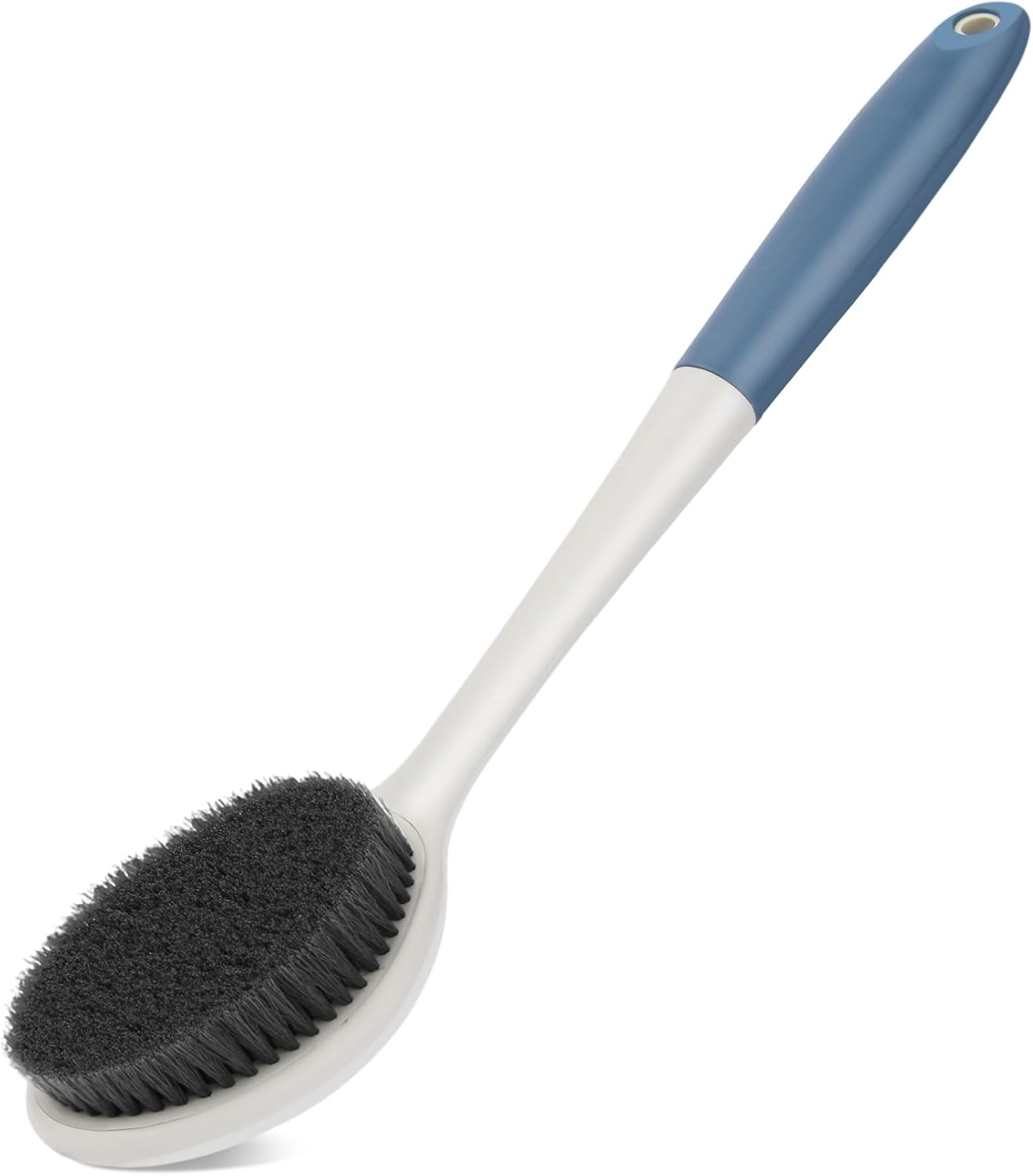 surlees Back Brush for Shower for Men & Women 17" | Body Brush for Wet & Dry Brushing | Exfoliating Body Scrubber & Back Scrubber | Shower Brush with Long Handle (Blue, Scrub Force 5-7)