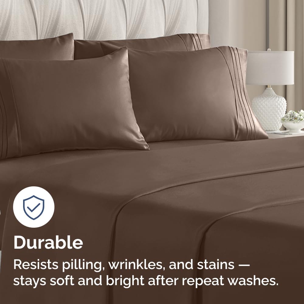 Standard Pillow Cases Set of 8 - Ultra Soft Hotel Quality Pillowcase Covers - Comfy, Cozy & Wrinkle Free - Shrink, Stain and Fade Resistant - Machine Washable Pillow Protectors - 8 Piece Set - Brown