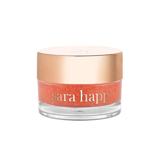Sara Happ The Lip Scrub: Sparkling Peach Sugar Scrub for Dry Lips - Gently Exfoliate, Polish, and Revitalize Lips with Vitamin E and Jojoba & Grape Oils, Vegan, 0.5 oz.