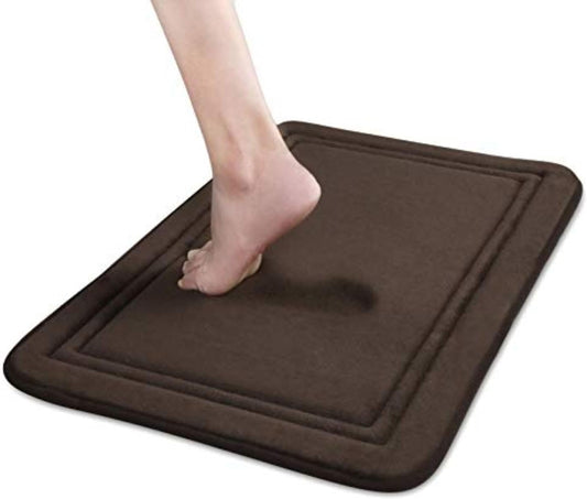 ITSOFT Memory Foam Bath Mat 59x23, Non Slip, Machine Washable, Quick Dry & Absorbent Rugs, Bath Mats for Bathroom Floor, Tub & Shower, Bathroom Rug, Chocolate Brown