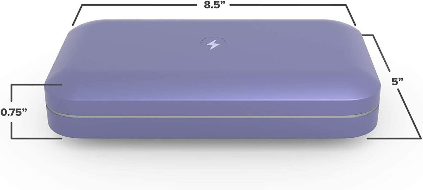 PhoneSoap 3 UV Cell Phone Sanitizer and Dual Universal Cell Phone Charger | Patented and Clinically Proven 360 Degree UV Light Sanitizer | Cleans and Charges All Phones (Periwinkle)