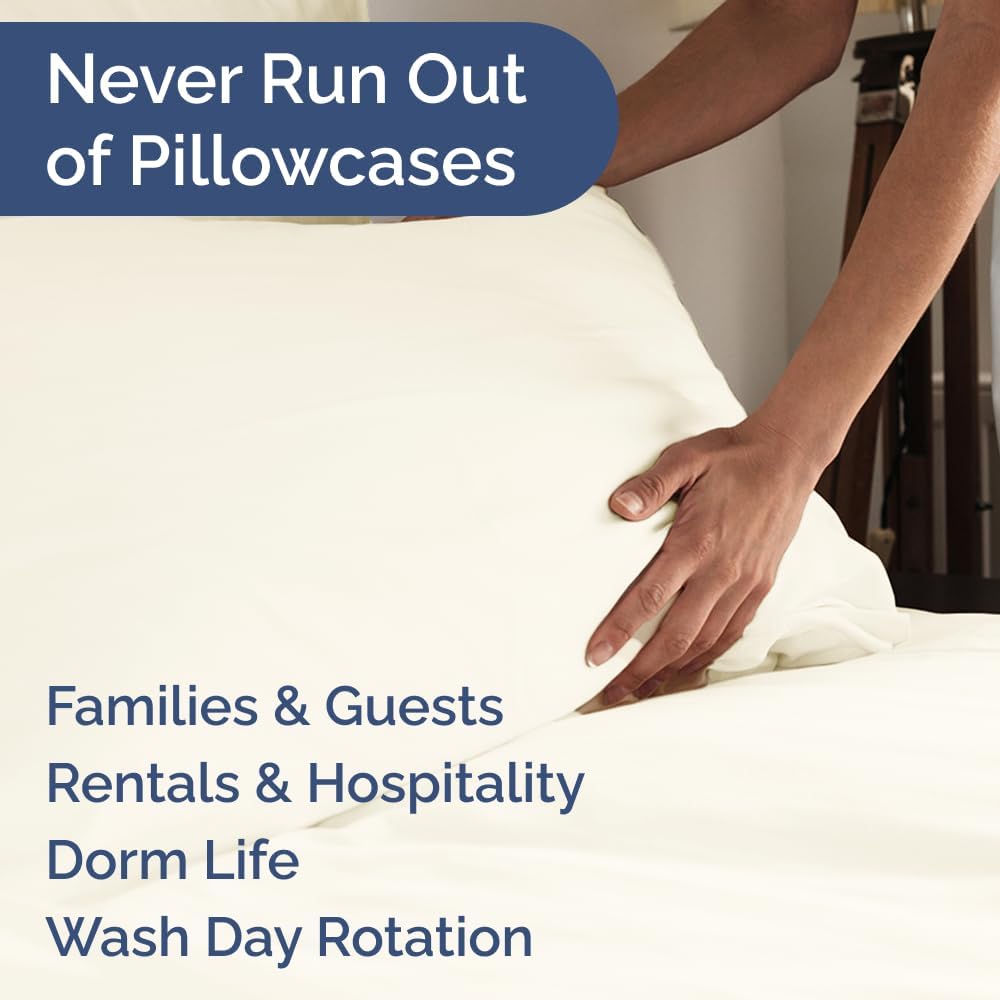 King Pillow Cases Set of 6 - Ultra Soft Hotel Quality Pillowcase Covers - Comfy. Cozy & Wrinkle Free - Shrink, Stain and Fade Resistant - Machine Washable Pillow Protectors - 6 Piece Set - Off White