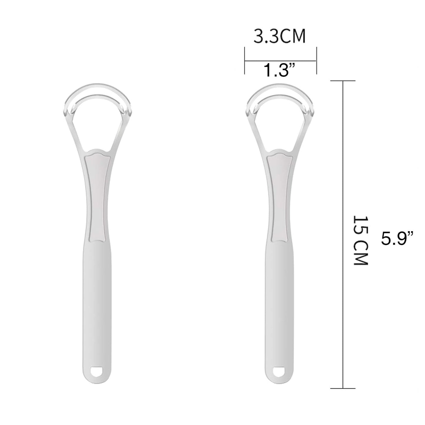 Tongue Scrapers Cleaners Brushes Wide-head Double Blades Scrapers For Oral Care 2PCS, Platinum Color