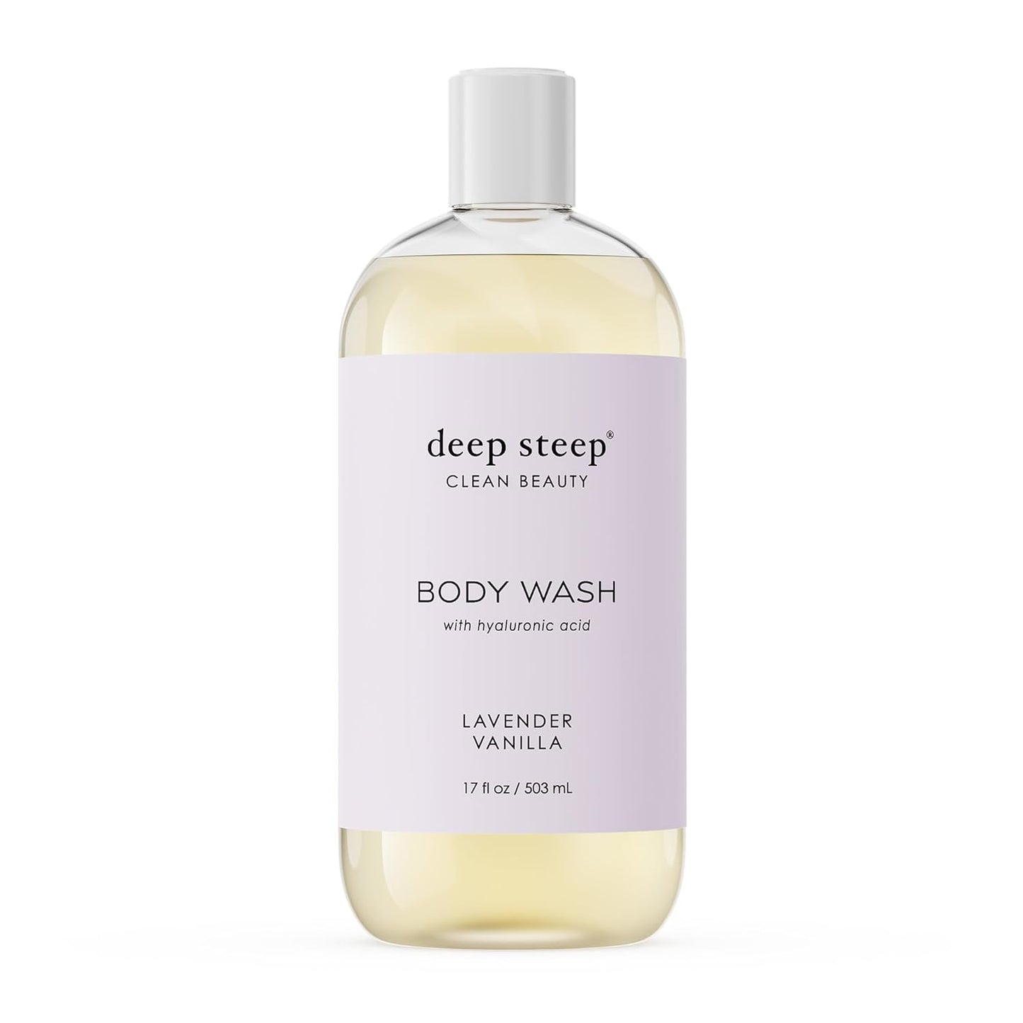 Deep Steep Body Wash, Lavender Vanilla, 17 oz – Hydrating Shower Gel with Hyaluronic Acid, Shea Butter, Aloe Vera & Argan Oil – Vegan, Clean Beauty, Clean & Refreshed Skin