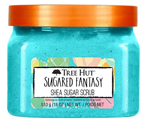 Tree Hut Sugared FantasyShea Sugar Scrub, Exfoliating, Hydrating & Moisturizing Body Scrub with Shea Butter & Nourishing Essential Oils, Smooth & Soften Skin, 18 oz