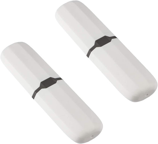 Yeeco Toothbrush Case 2 Pack, Plastic Travel Toothbrush Holder, White, 7.9'2.1'1.2' Portable