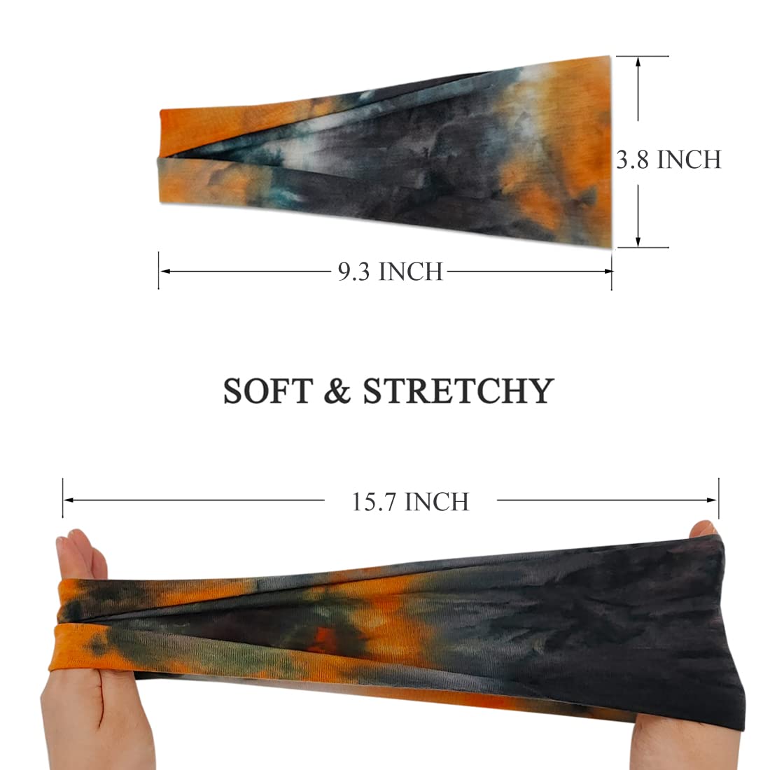 Headbands For Women Workout Wide Headband Yoga Head Bands For Women's Hair Accessories Fashion Band Tie Dye 6 Pack