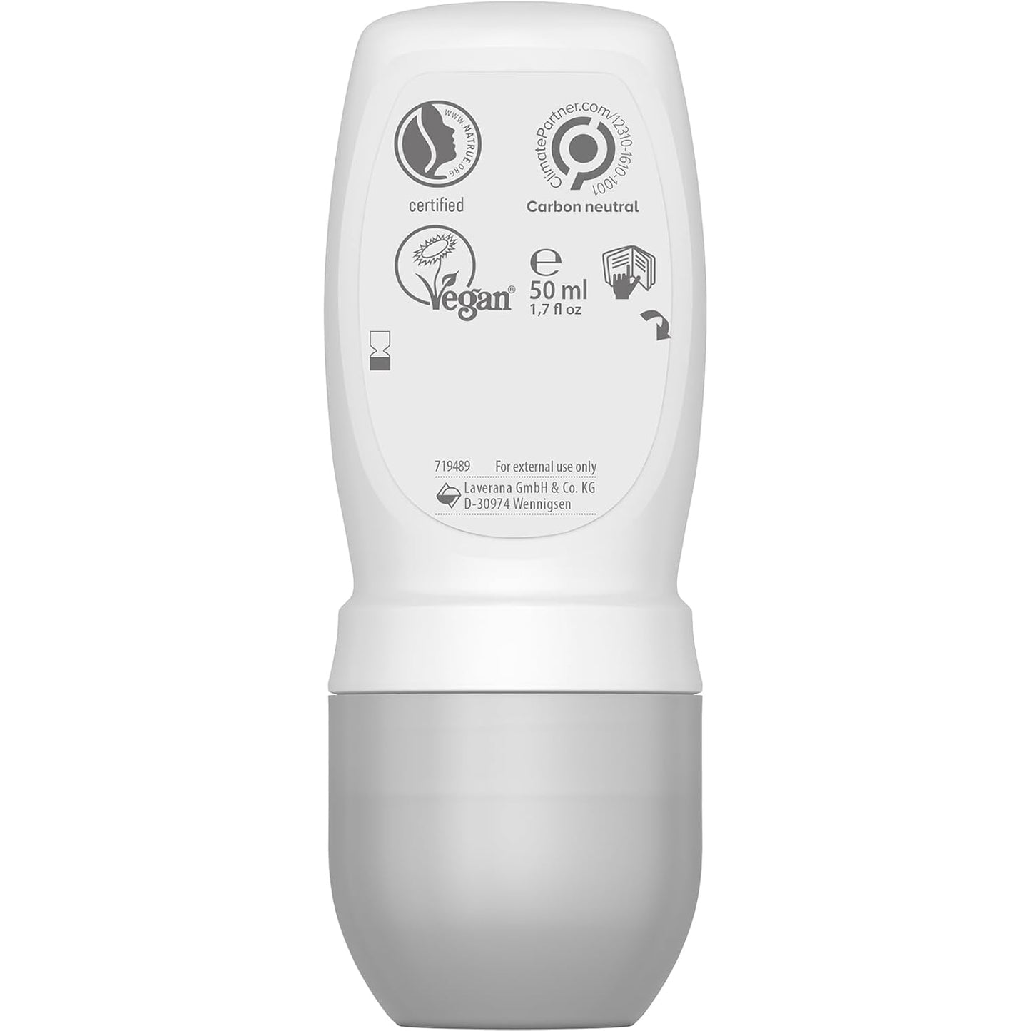 lavera Deo Roll-On NATURAL & INVISIBLE 48h - vegan - natural cosmetics - with organic moringa & natural minerals - no aluminium - climate neutral - 48h protection - dermatologically tested - 1.6 Fl Oz