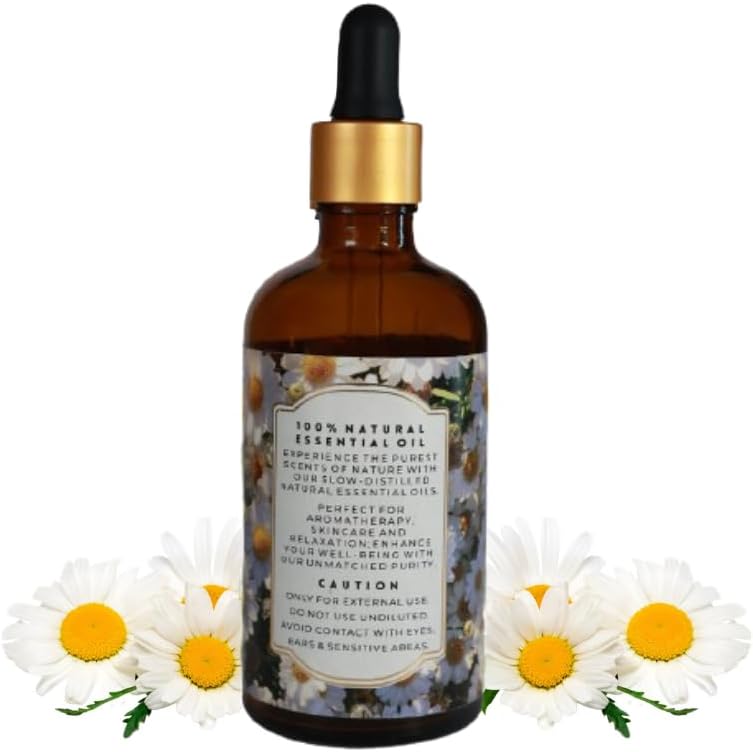 Luxurious Chamomile Essential Oil by Enhanced Essentials|Pure & Slow Distilled|for Diffusers,Skin Care,Aromatherapy,Bath,Massage,Perfume,Gifting,Soap & Candle Making|with Glass Dropper|1 fl oz (30 ml)
