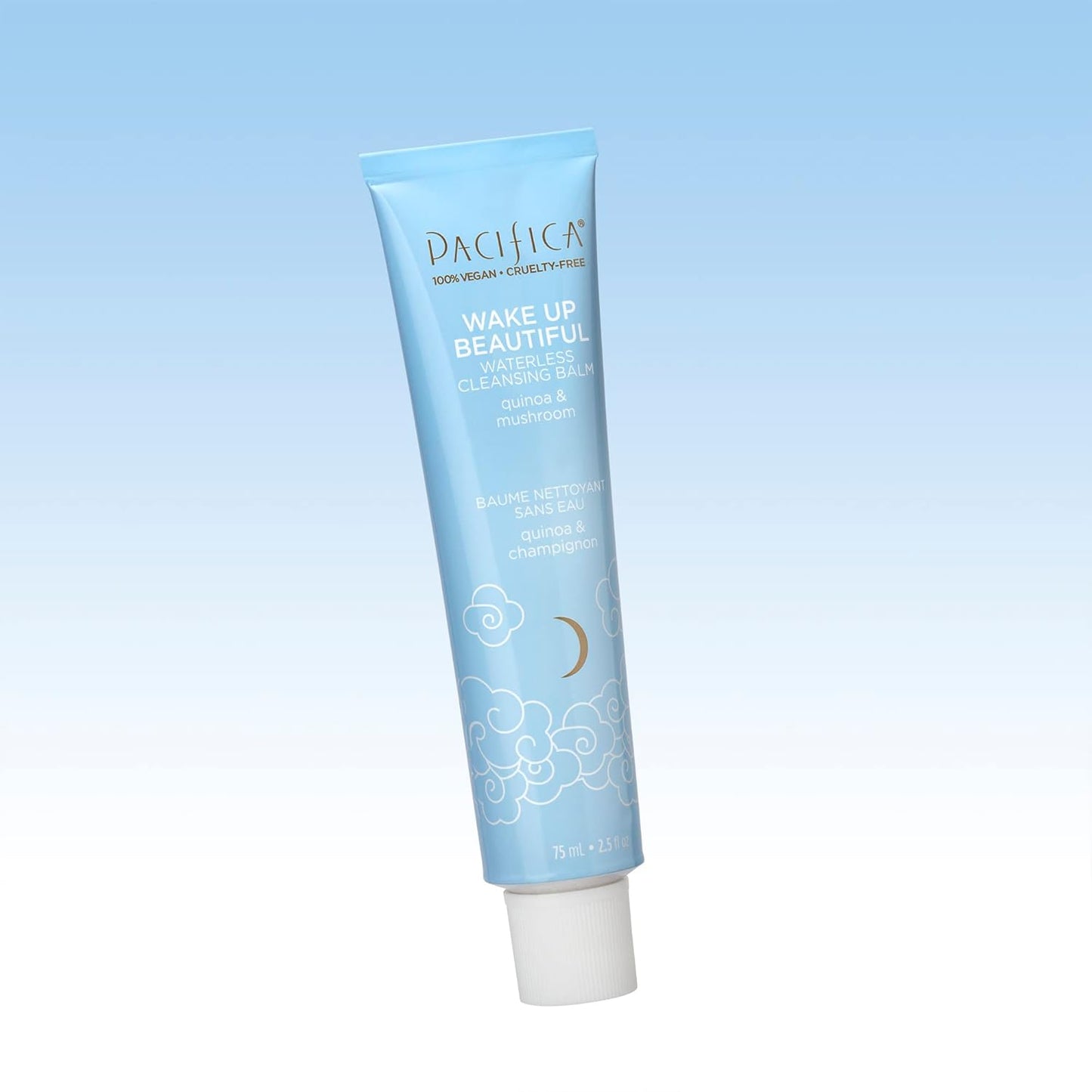 Pacifica Wake Up Beautiful Cleansing Balm & Makeup Remover - 2-in-1 Waterless Face Cleanser for Dry & Sensitive Skin, Hydrating No-Rinse Balm Dissolves Stubborn Makeup, 2.5oz