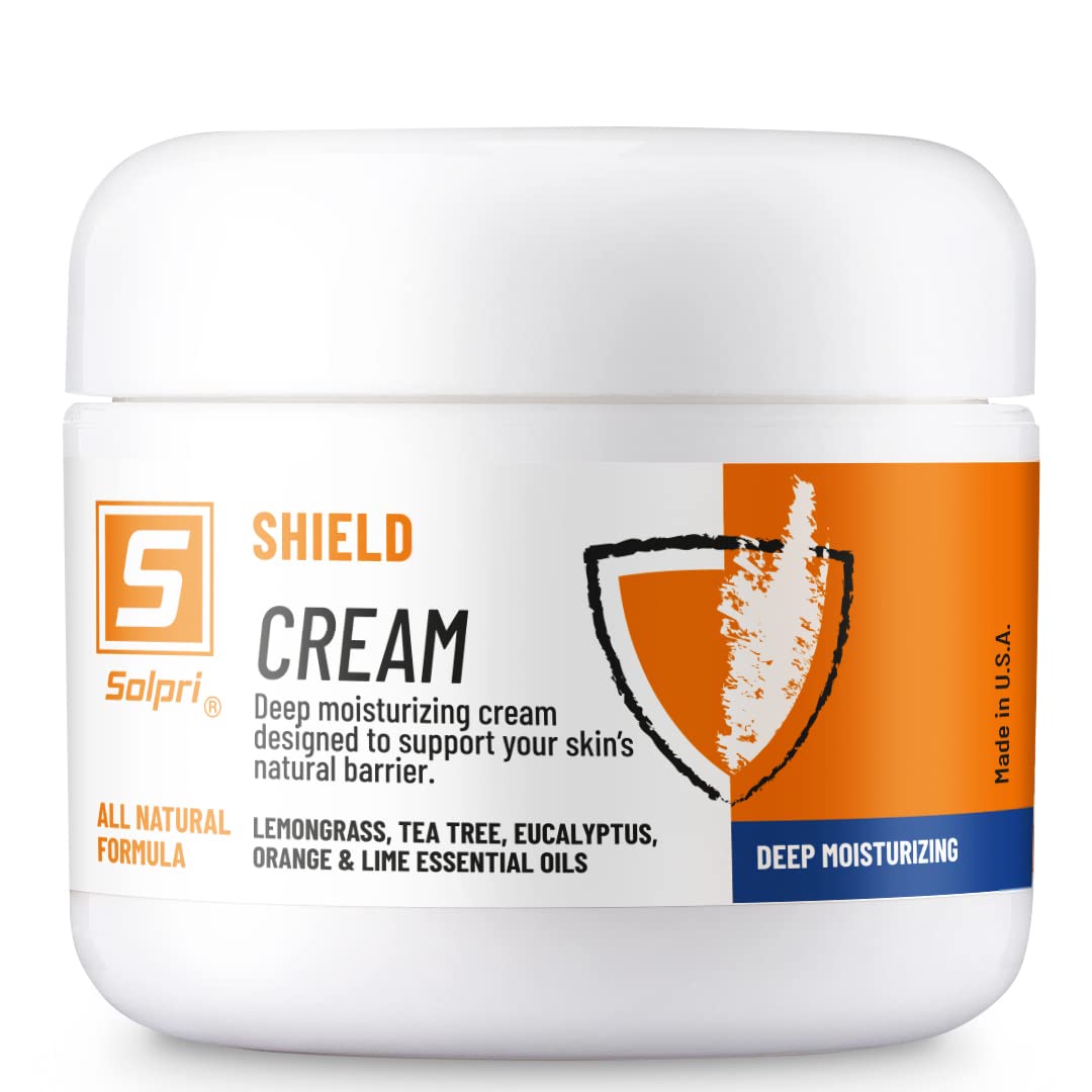 Shield Tea Tree Foot Cream with Lemongrass, Eucalyptus Oils to Soothe Eczema, Psoriasis, Rashes, Dry Itchy Feet 2 oz | Pair with Athlete's Foot Treatment, Ringworm Cream or other Foot Balms