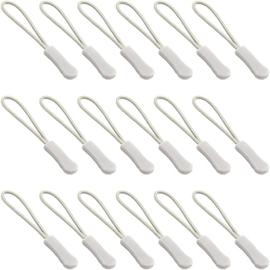 Ruidee 50 Pieces Zipper Pulls Zipper Tabs Zipper Pull Cord Extender Replacement Zipper Pulls for Backpacks, Jackets, Luggage, Purses, Handbags（Light Grey）