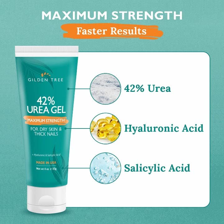 Urea Gel 42 Percent For Feet Maximum Strength Softens Cracked Heel Calluses & Thick Toenails