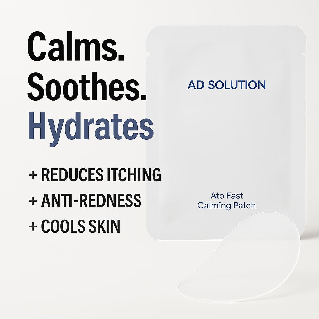 Ato Fast Calming Patch for Skin Redness, Itching & Flare-Ups – Soothing Hydrogel for Sensitive Skin with Cica & Panthenol – 10 Pairs